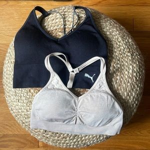 1 Athleta sports bra and 1 Puma sports bra